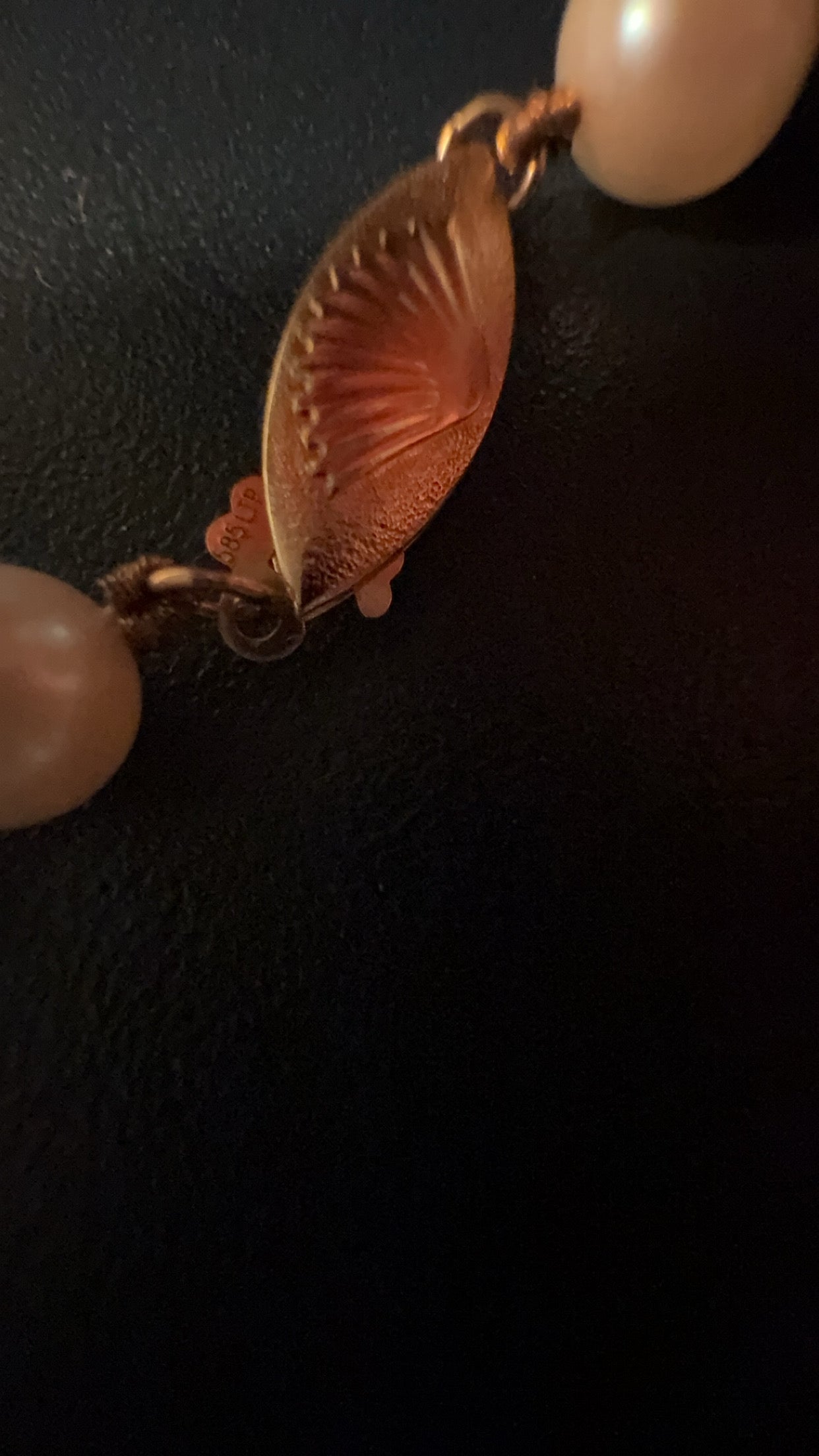 14k Gold bead and pearl necklace