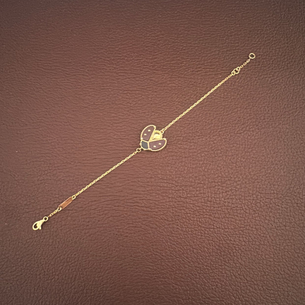 Van Cleef & Arpels 18k Open Wing Lady bug Motif Bracelet