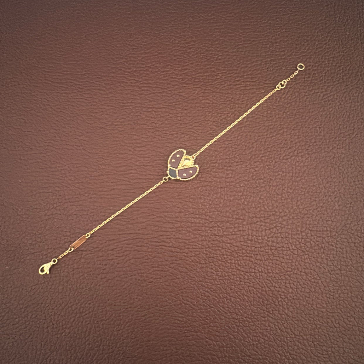 Van Cleef & Arpels 18k Open Wing Lady bug Motif Bracelet
