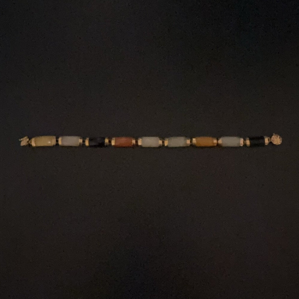 14k Gold Bracelet and Ring Set featuring Black Onyx, Jade, Tiger Eye, Ect.