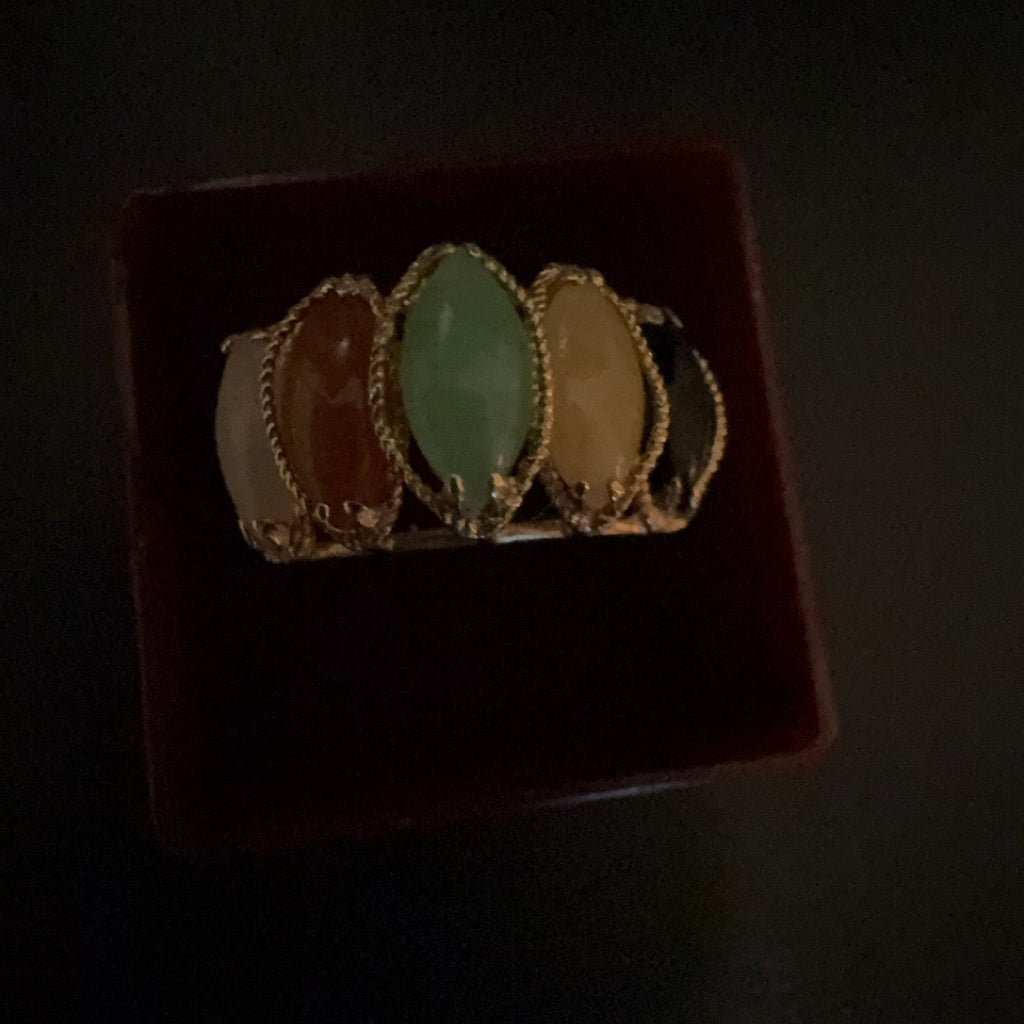 14k Gold Bracelet and Ring Set featuring Black Onyx, Jade, Tiger Eye, Ect.