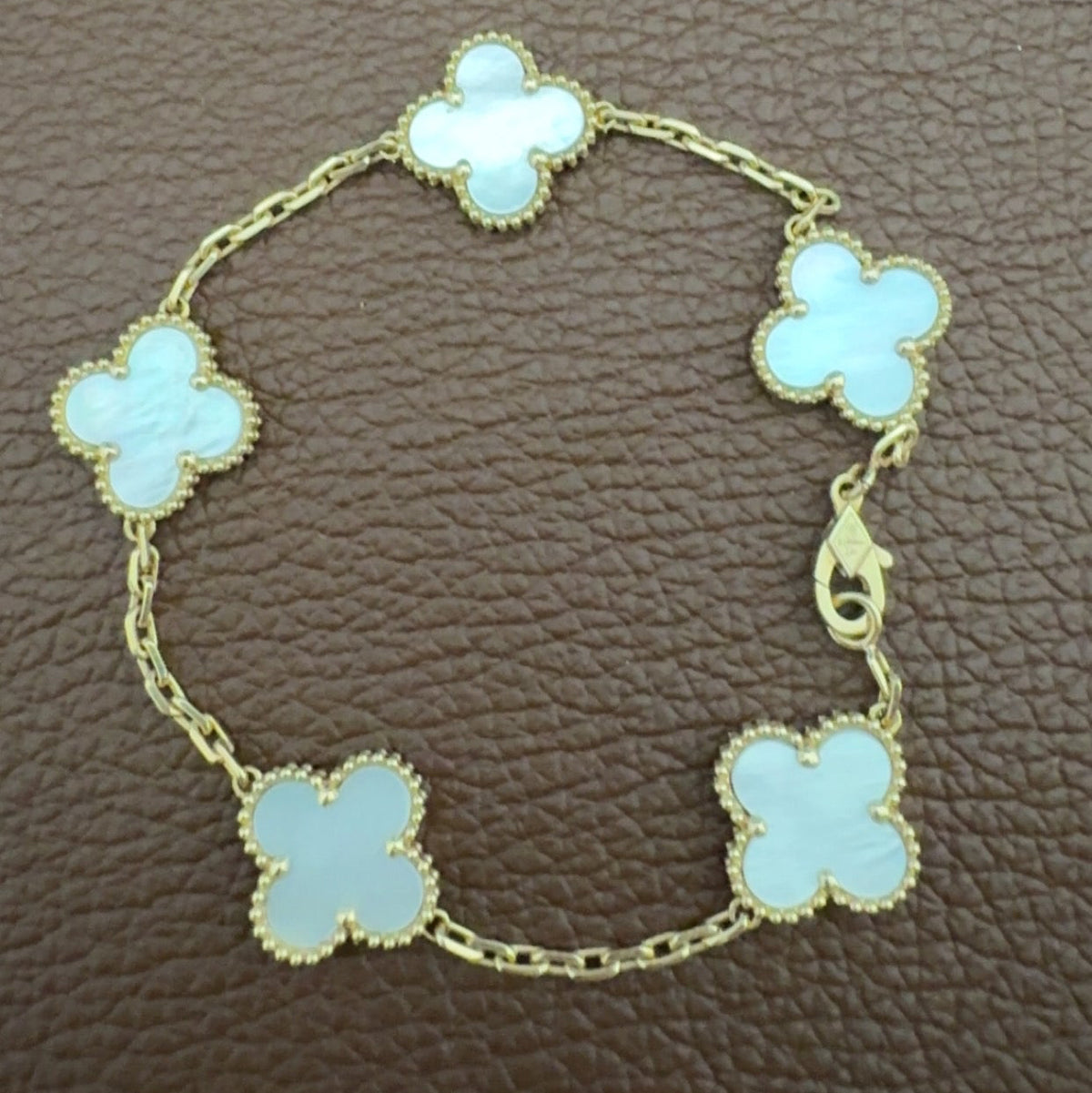 Van Cleef and Arpels Mother Of Pearl 5 Motiff Bracelet
