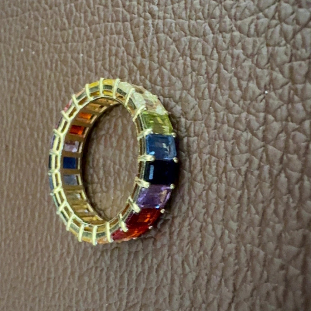 Tiffany & Co 18k Multi-Stone Eternity Band