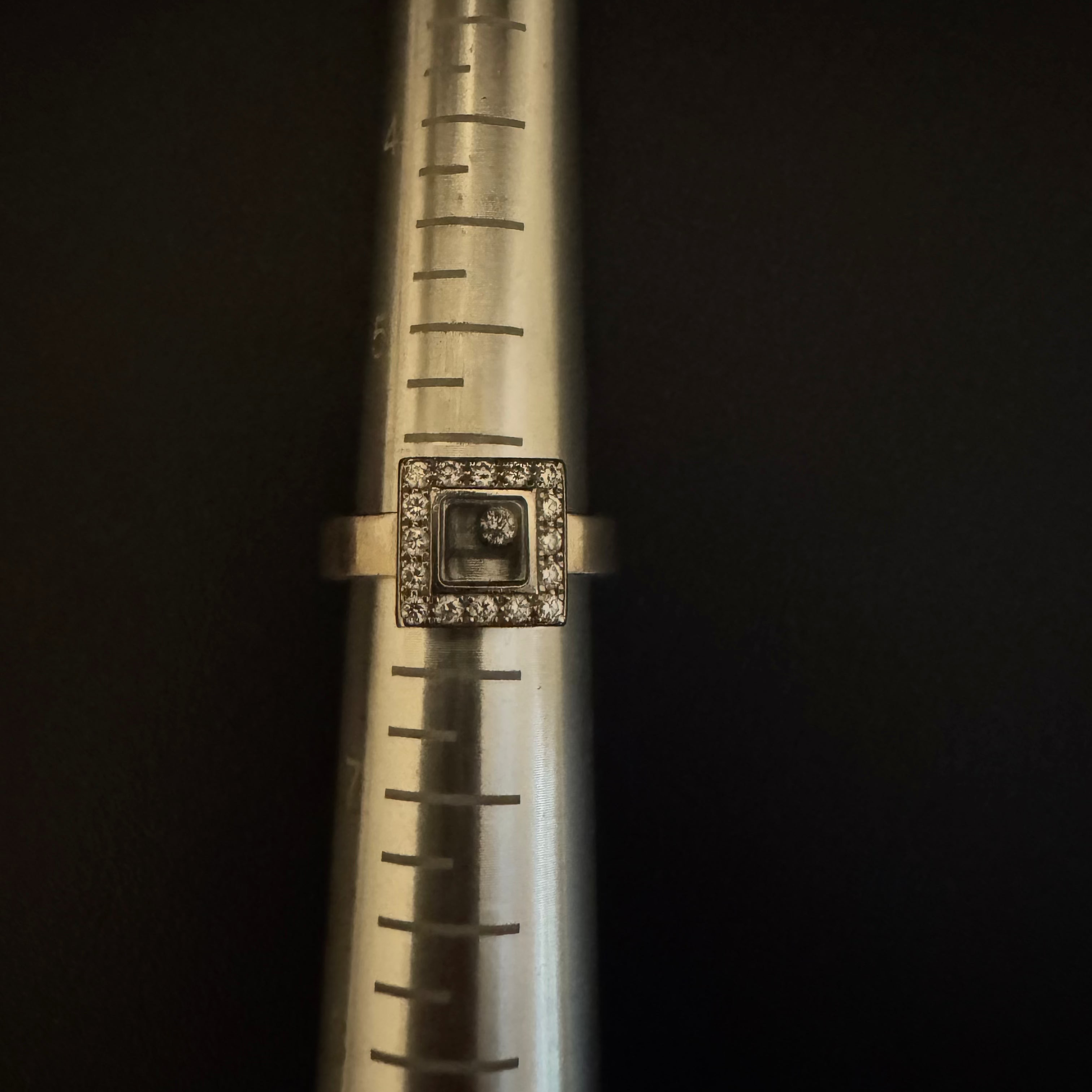 18k White Gold Chopard Diamond Square Ring