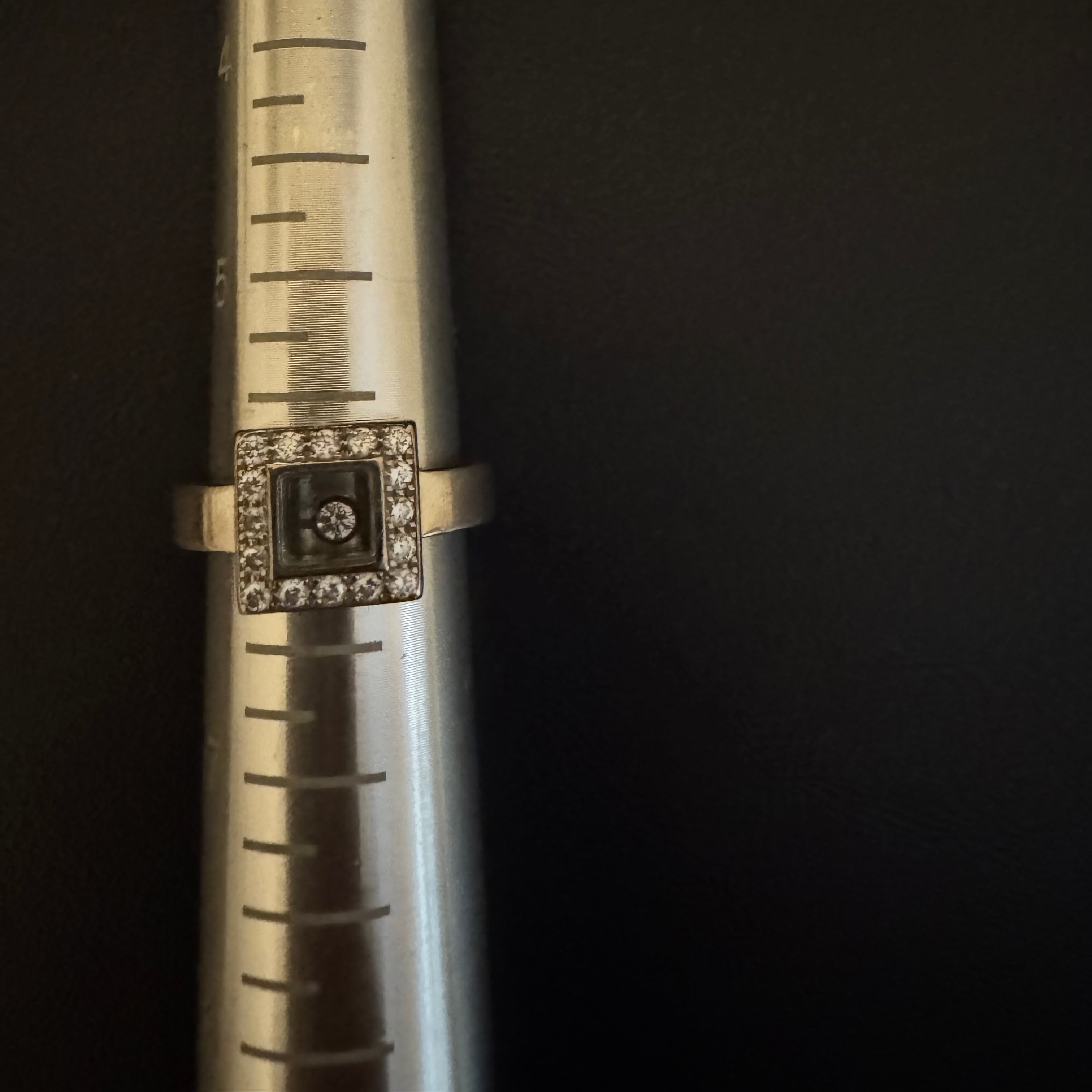 18k White Gold Chopard Diamond Square Ring
