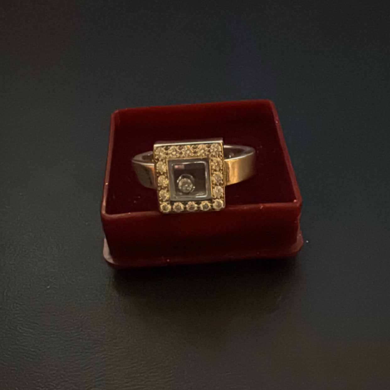 18k White Gold Chopard Diamond Square Ring