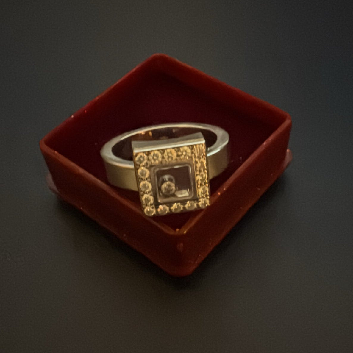 18k White Gold Chopard Diamond Square Ring