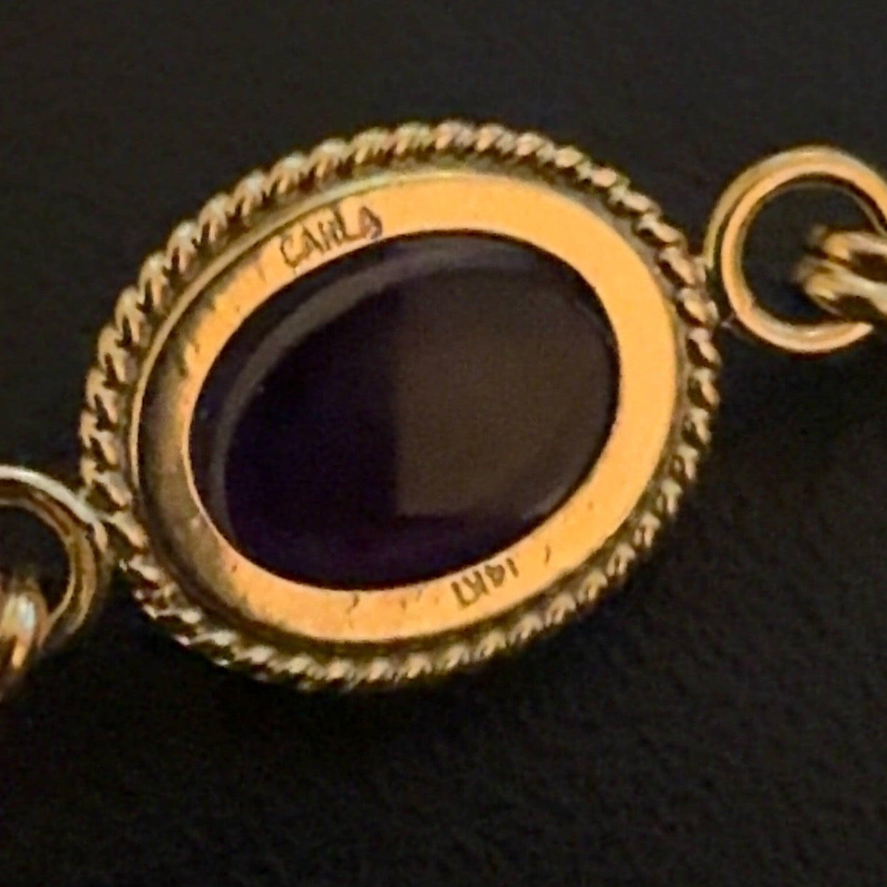 14k Gold and Amethyst Carla Cabochon Bracelet