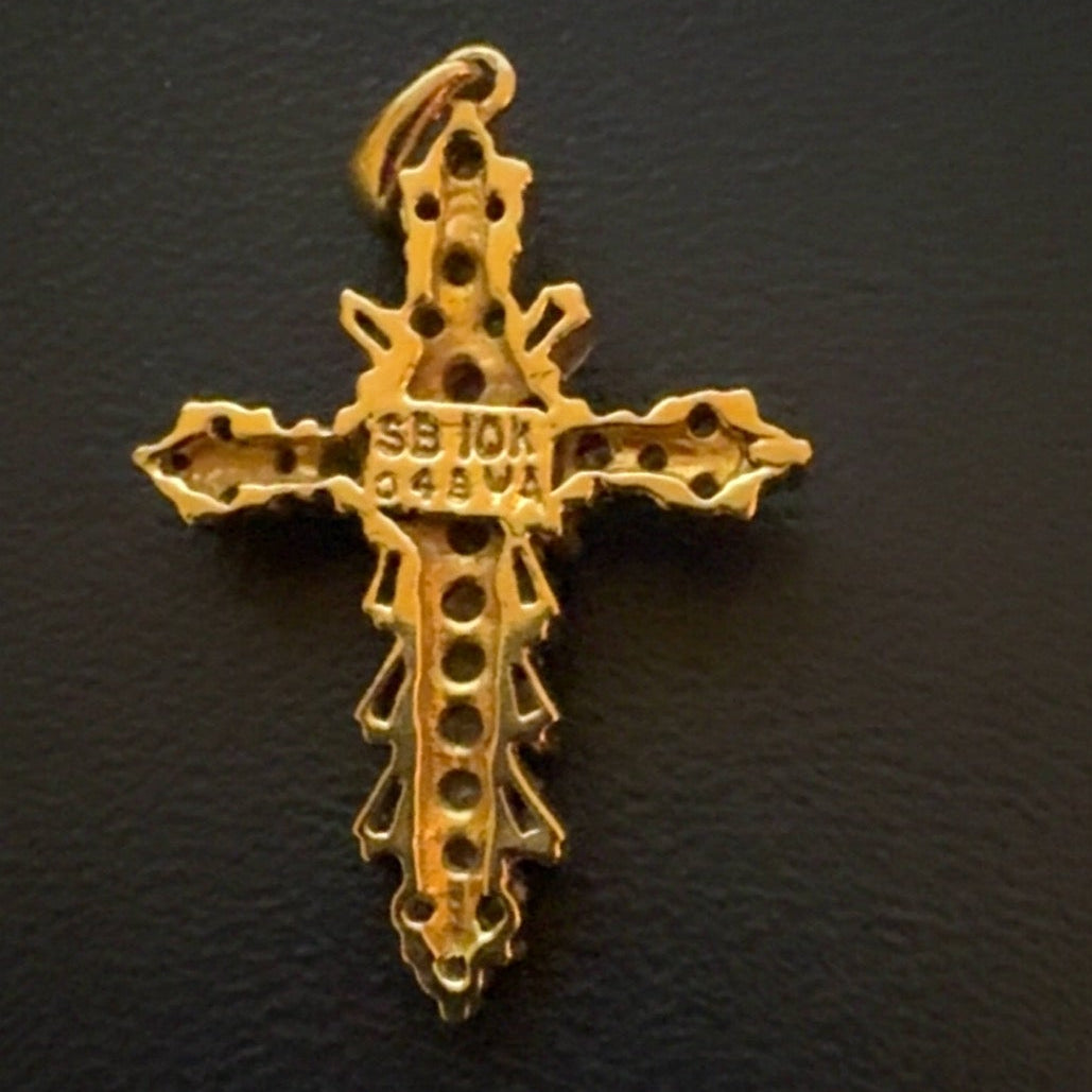 10k Gold and Diamond Cross Pendent ONLY