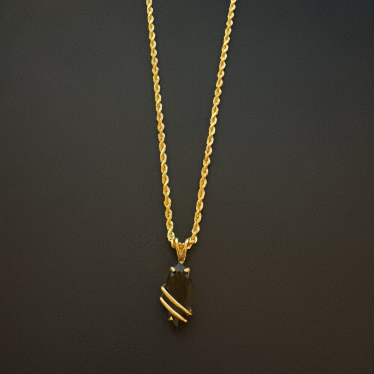 10k Gold and Black Onyx Pendent Only