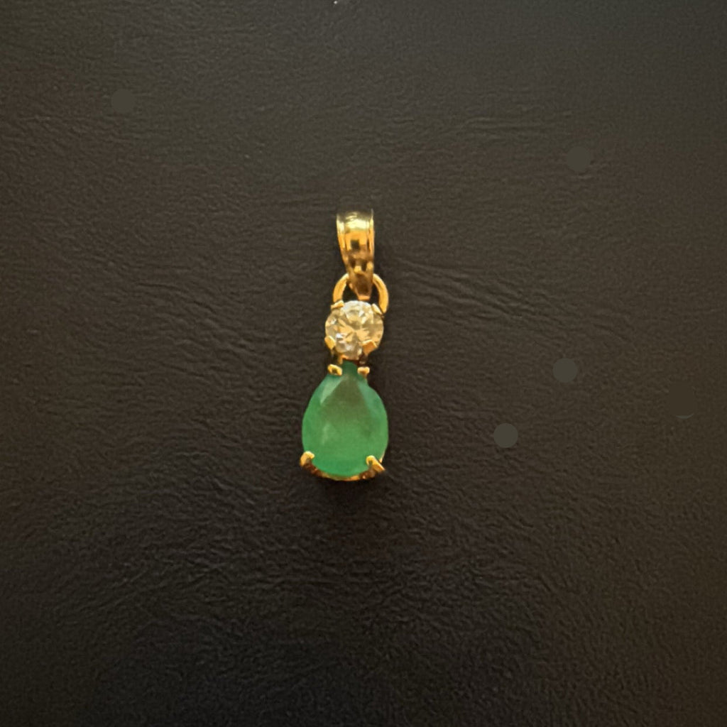 14k Small Gold and Emerald/Diamond Pendant ONLY