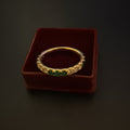 14k Gold Natural Emerald and Diamond 3/4 Eternity Band