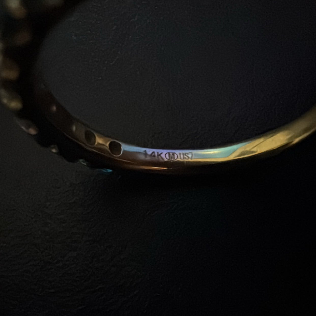 14k Gold Natural Emerald and Diamond 3/4 Eternity Band