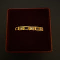 10k Gold Amethyst and diamond 1/2 band Pinky Ring